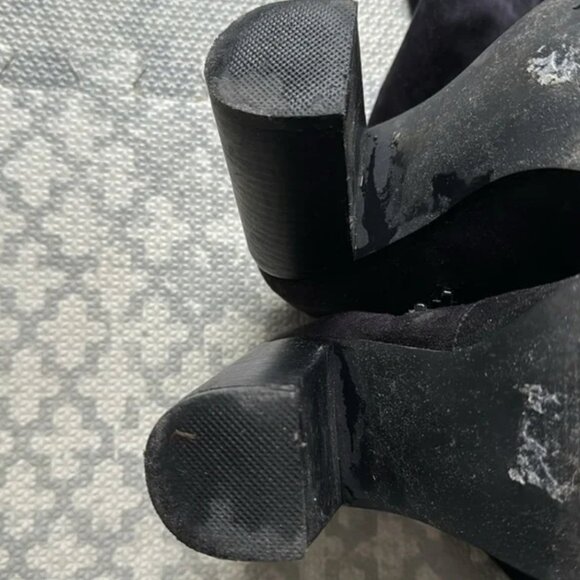 Like new, black suede knee high boots size 37 EU, 6.5 US , FOREVER NEW , - Picture 2 of 9